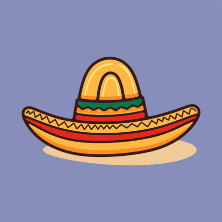 Mexican sombrero hat. Cinco de mayo vector illustrationのイラスト素材