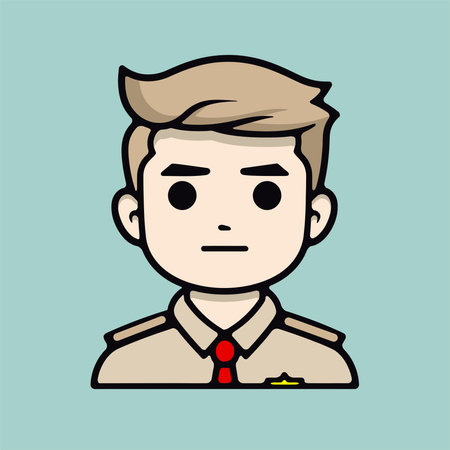 Pilot - Vector Cartoon Illustration of a Man in Army Uniformのイラスト素材