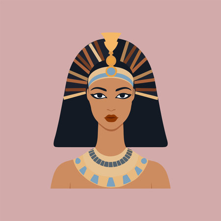 Ancient egyptian woman. Vector illustration in flat design style.のイラスト素材