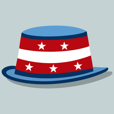 Illustration of a hat with the flag of the United States of Americaのイラスト素材