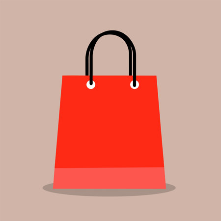 Shopping bag icon. Flat illustration of shopping bag vector icon for web designのイラスト素材