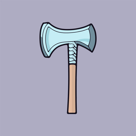 Axe icon. Vector illustration of an ax. Cartoon style.のイラスト素材