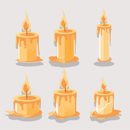 Candle icon set. Vector illustration of a set of candles.のイラスト素材