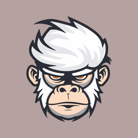 Monkey head mascot. Mascot design template. Vector illustration.のイラスト素材