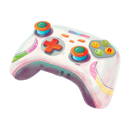 Gamepad isolated on white background. Hand drawn watercolor illustration.