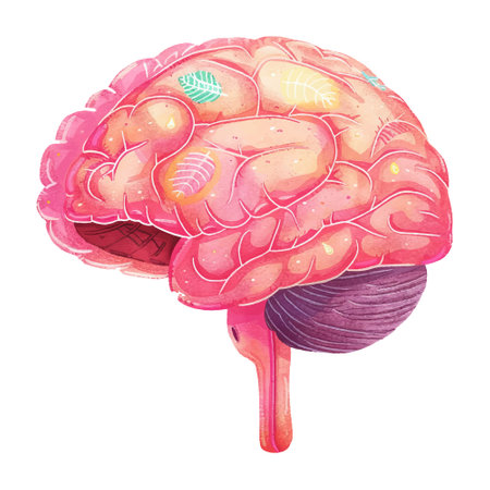 Illustration of a human brain, isolated on a white background.のイラスト素材