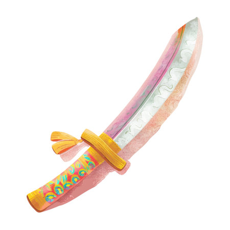 Watercolor illustration of a saber. Hand drawn isolated object on white background.のイラスト素材