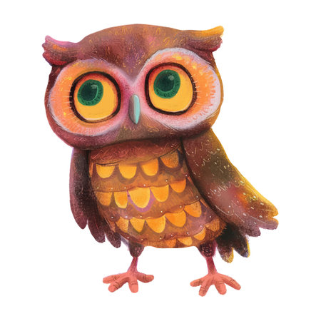 Watercolor illustration of an owl. Isolated on white background.のイラスト素材