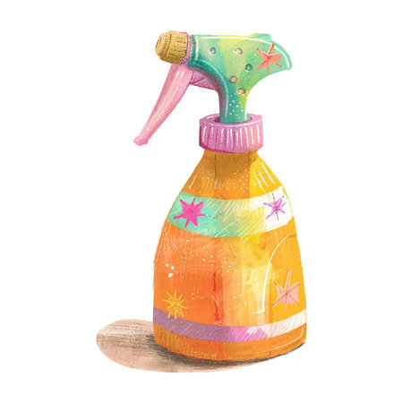 Spray bottle. Hand drawn watercolor illustration isolated on white backgroundのイラスト素材