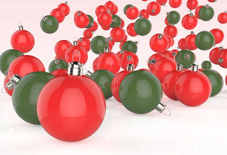 Christmas balls on white backgroundの写真素材