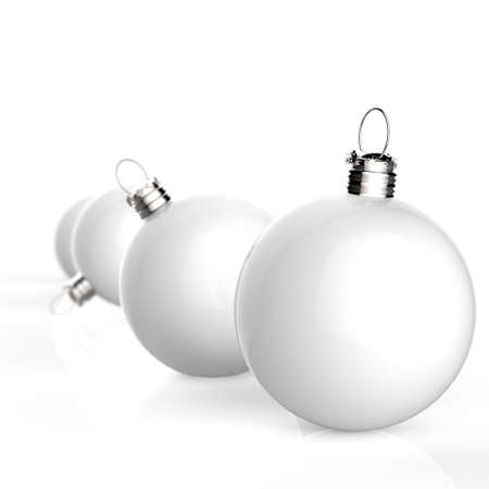 Christmas balls on white backgroundの写真素材