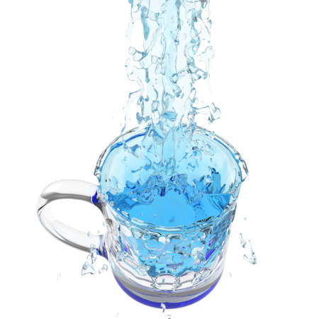 3d water splash isolated on white backgroundの写真素材