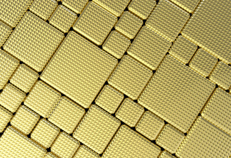 Gold pentagon metal plate background or texture