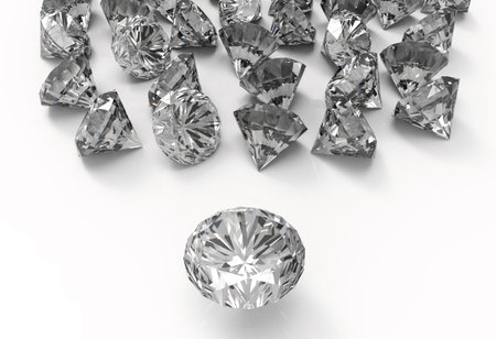 Diamonds isolated on white 3d model