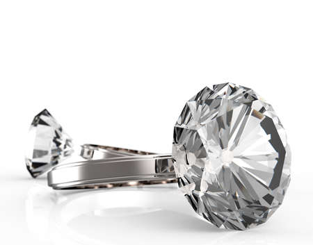 3d rendering of a diamond ringの写真素材