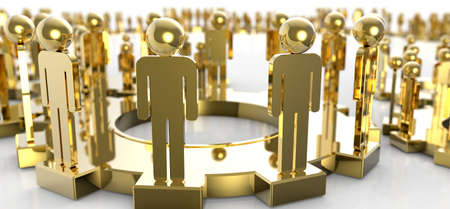 Model of 3d figures on connected cogs as leadership conceptの写真素材