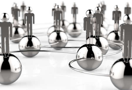 3d stainless human social network as conceptの写真素材
