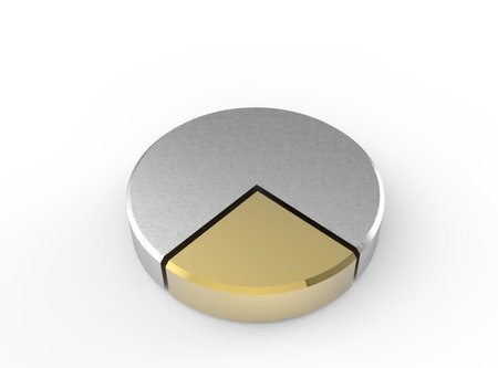 set of different pie chart on isolated backgroundの写真素材