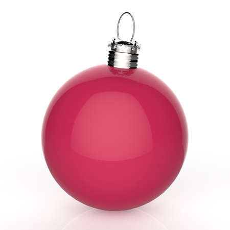 Empty Christmas ball ornament on white backgroundの写真素材