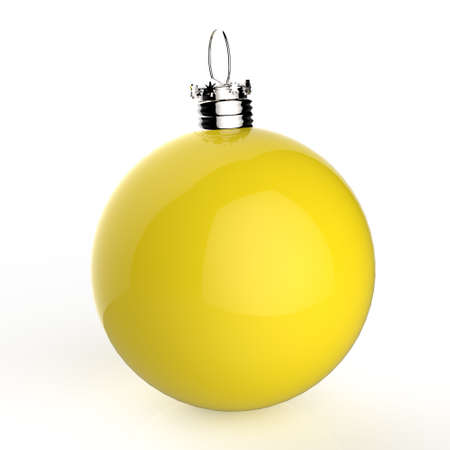Empty Christmas ball ornament on white backgroundの写真素材