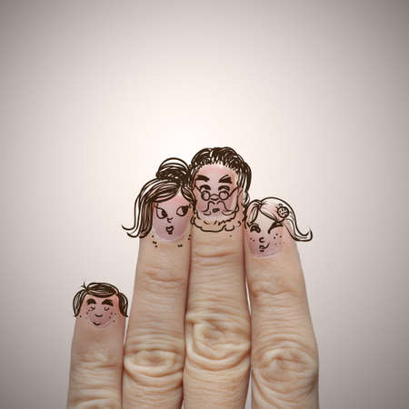 happy finger family design and creative workの写真素材