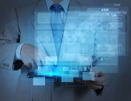 businessman hand working with modern technology as conceptの写真素材