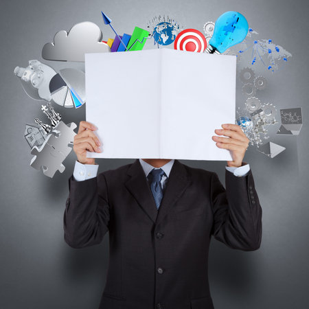 businessman hand show book of success business as conceptの写真素材