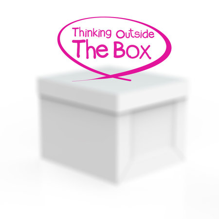 thinking outside the box as conceptの写真素材