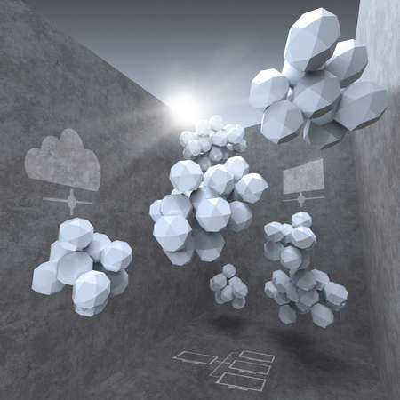 abstract 3d design for cloud networking computer conceptの写真素材