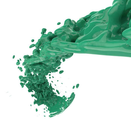3D paint splash isolated on white backgroundの写真素材