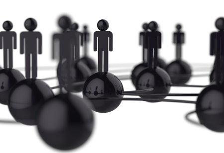 3d stainless human social network as conceptの写真素材