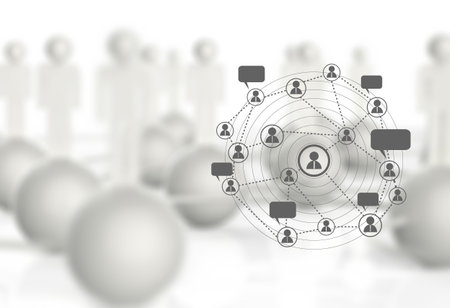 grahics white  human social network as conceptの写真素材