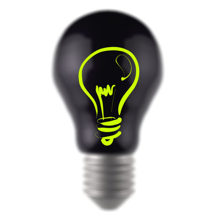 black light bulb 3d as creative conceptの写真素材