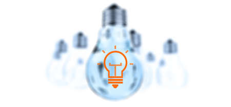creative idea and leadership concept light bulb on white backgroundの写真素材