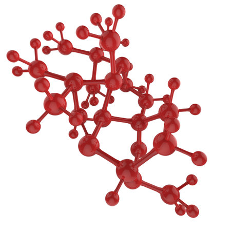 Molecule blue 3d on white backgroundの写真素材