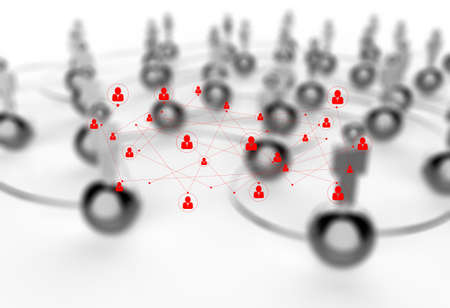 3d stainless human social network as conceptの写真素材