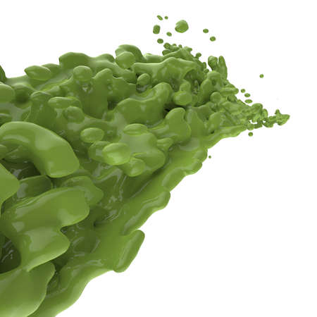 3D paint splash isolated on white backgroundの写真素材