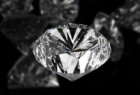 diamonds 3d on black surfaceの写真素材