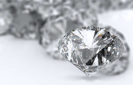 Diamonds 3d isolated on white surfaceの写真素材