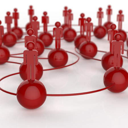 3d stainless colors human social network and leadership as conceptの写真素材