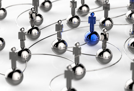 3d stainless human social network and leadership as concept