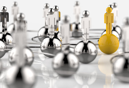 3d stainless colors human social network and leadership as conceptの写真素材