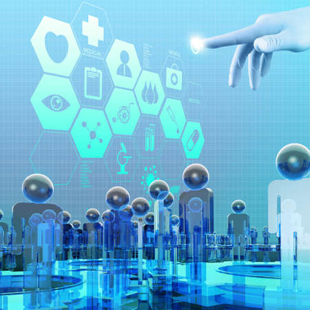Medicine doctor hand working with modern computer interface as medical concept Medicine doctor hand working with modern computer interface as medical concept