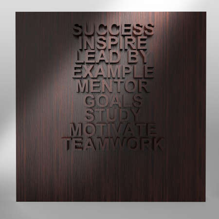 businessman thinking of success business diagram on wood wall as conceptの写真素材