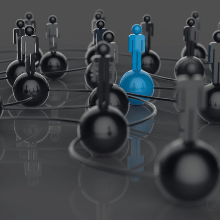 3d stainless human social network and leadership as conceptの写真素材