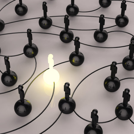 3d growing light human social network and leadership as conceptの写真素材