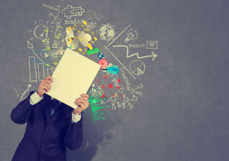 businessman hand show black cover book of success business as conceptの写真素材