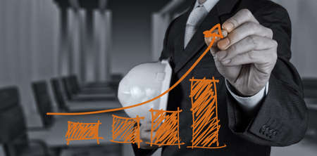 engineer businessman working on modern technology as conceptの写真素材