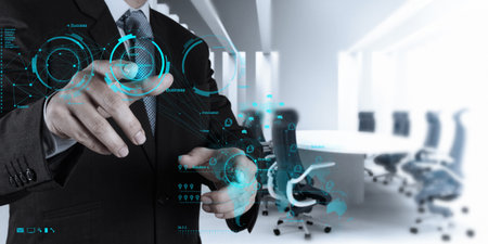 businessman working on modern technology as concept