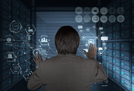 businessman working on modern technology as concept